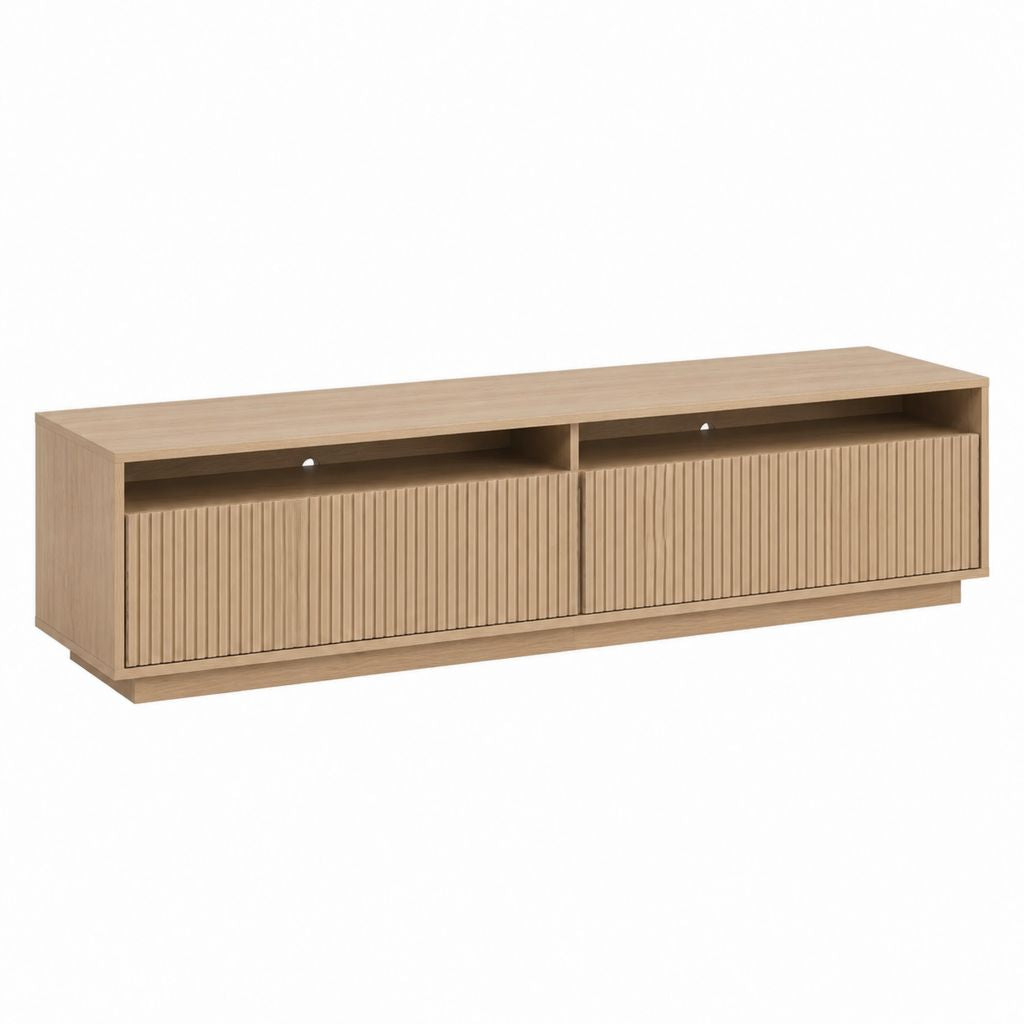 TV Lowboard Natureiche Spanplatte rechteckig 160 x 40 x 50 cm