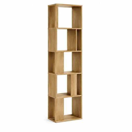Bücherregal Standregal Eiche Natur MDF rechteckig 180 x 40 x 30 cm