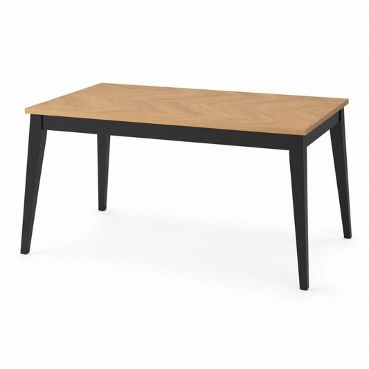 Esstisch Eichefarben Schwarz MDF Stahl rechteckig 140 x 80 x 75 cm