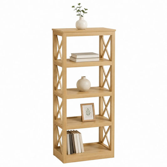 Bücherregal Standregal Eichenholzoptik MDF rechteckig 60 x 30 x 160 cm mit 5 Ablagen