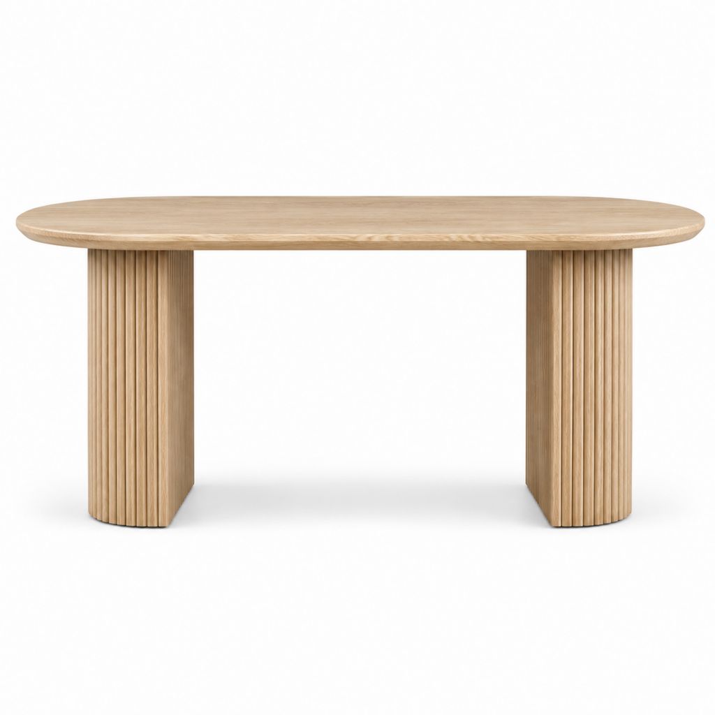 Ovaler Esstisch Natur Eichenfurnier 180 x 100 x 75 cm
