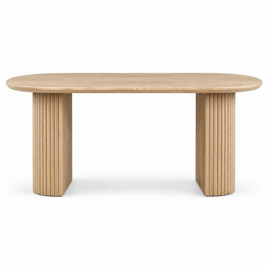Ovaler Esstisch Natur Eichenfurnier 180 x 100 x 75 cm