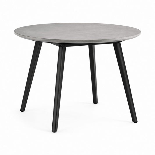 Runder Esstisch Grau Schwarz MDF Stahl 100 cm Durchmesser 75 cm Höhe